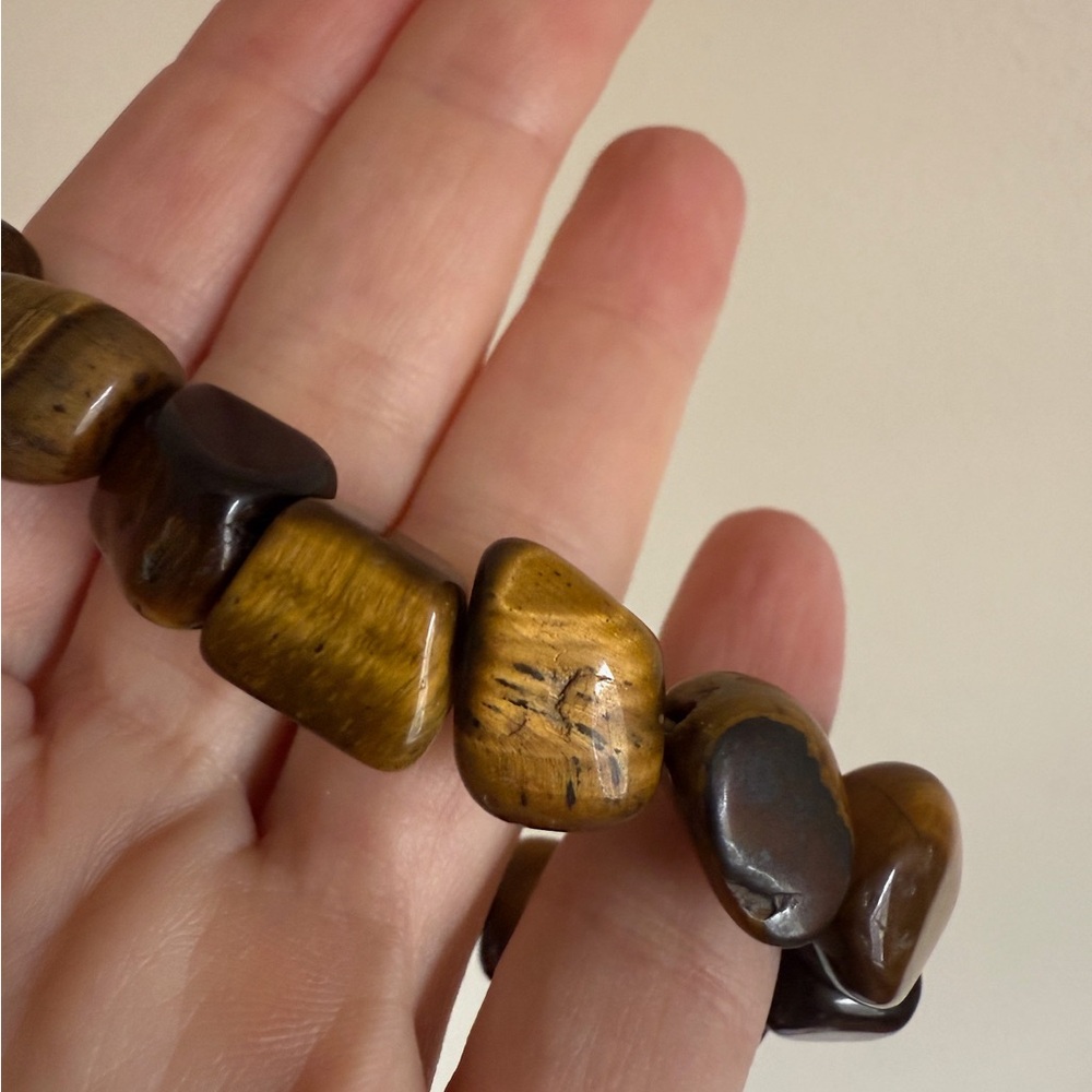 Tumbled Tiger's Eye Stone Bracelet for Protection